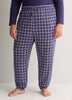 Blue Plaid Brushed Knit Jogger Pant - tiVOGLIO