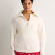 Loose-Fit Half-Zip Shaker Knit Sweater