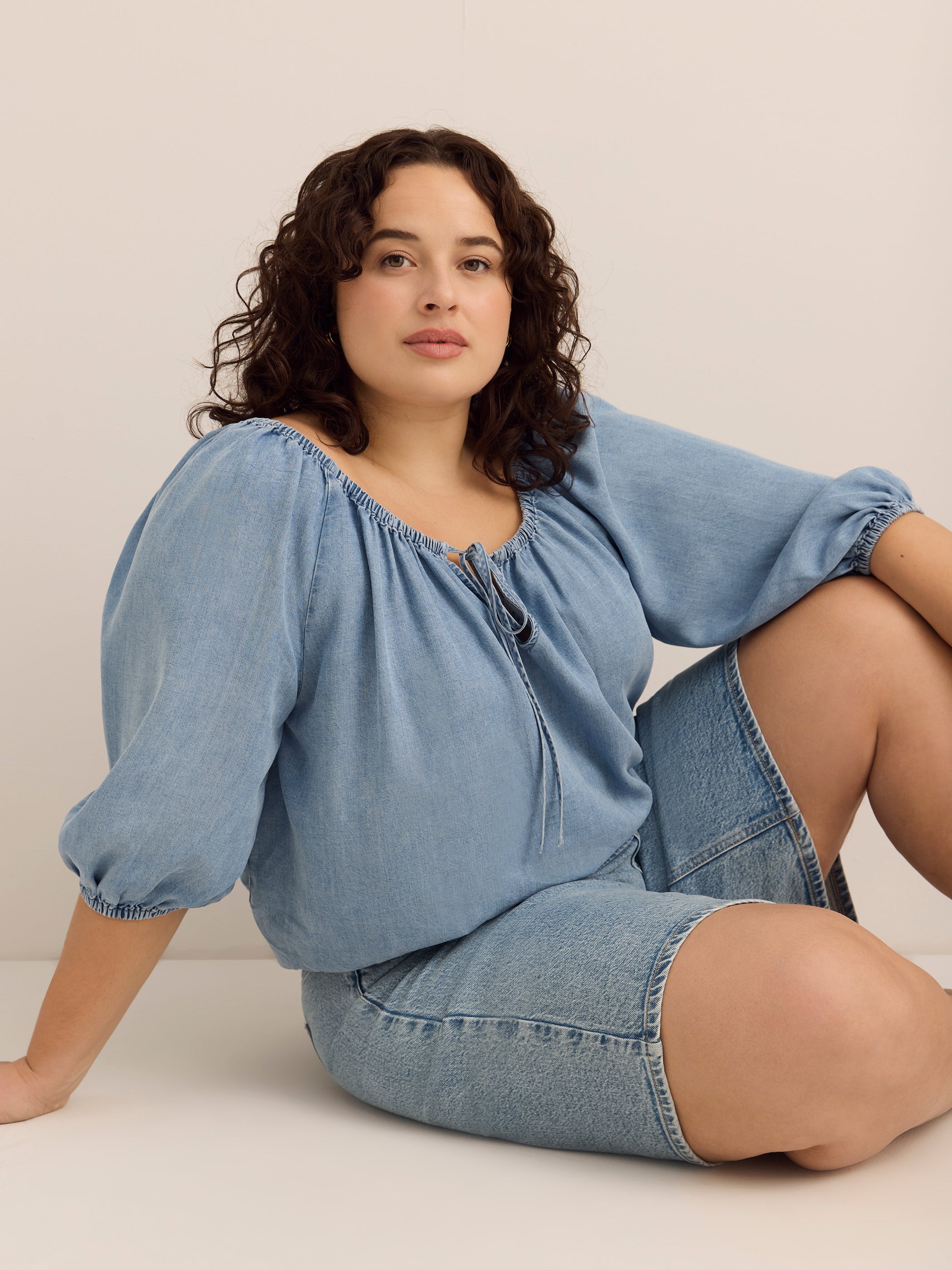 Classic-Fit High-Rise Denim Bermuda - d/C JEANS