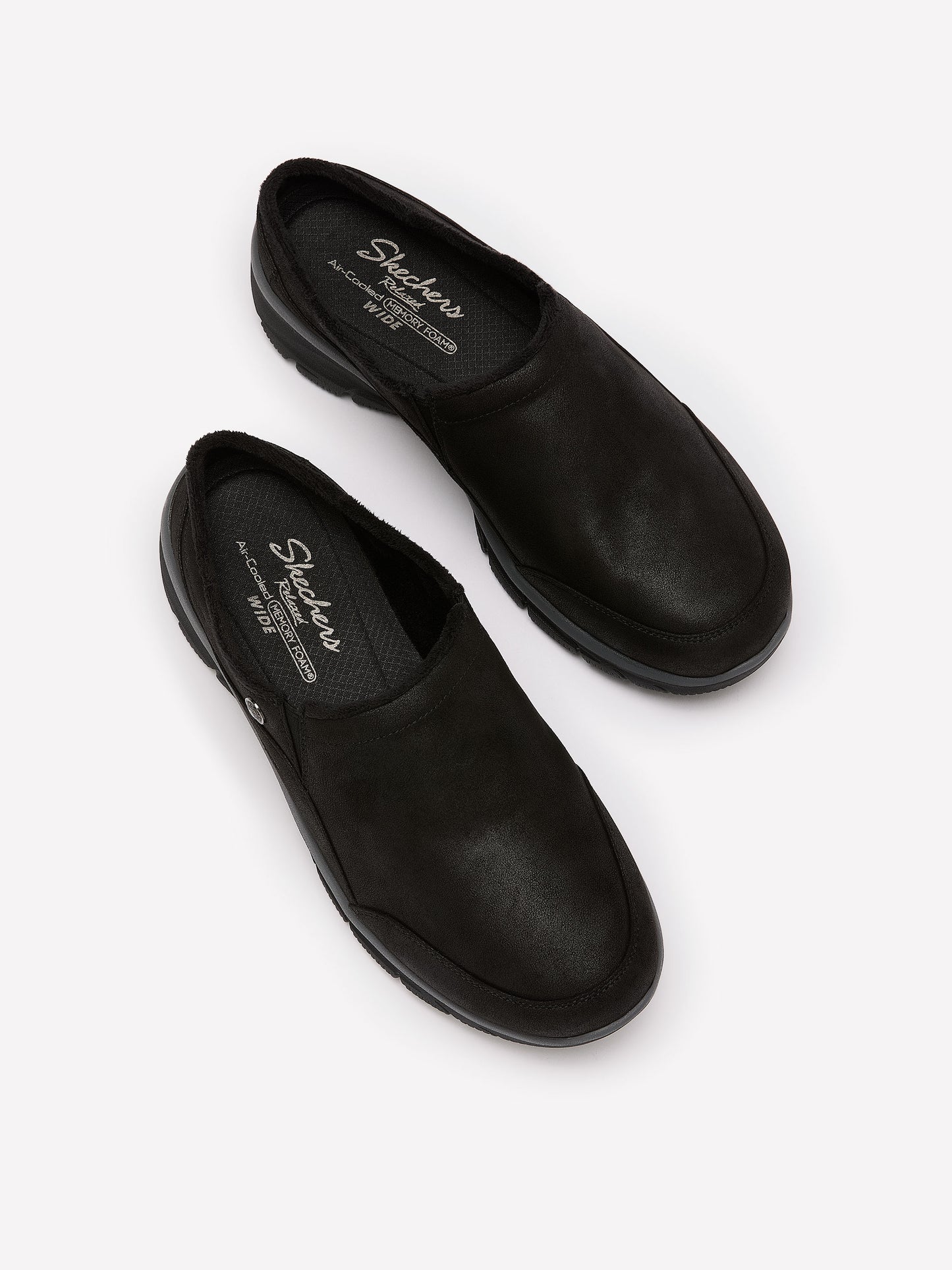 Wide Width, Easy Going Latte II Suede Mule - Skechers