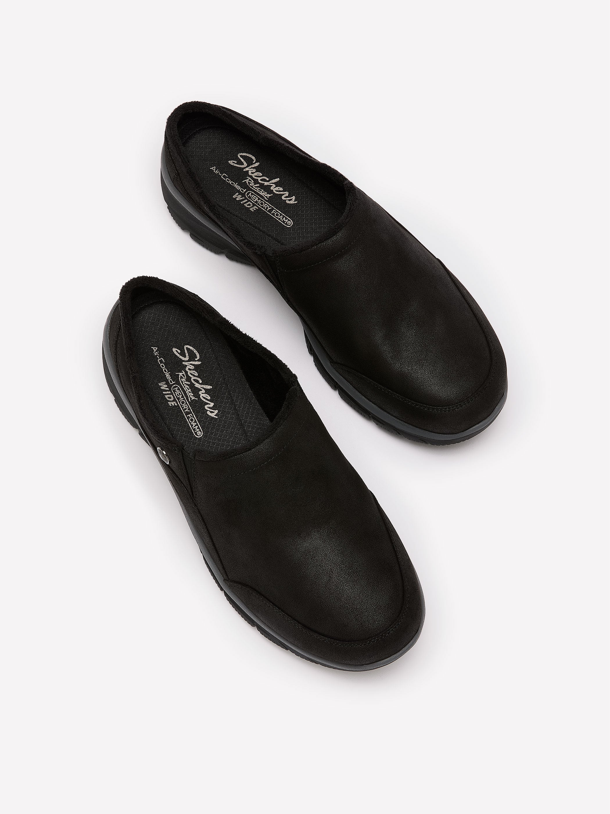 Wide Width, Easy Going Latte II Suede Mule - Skechers