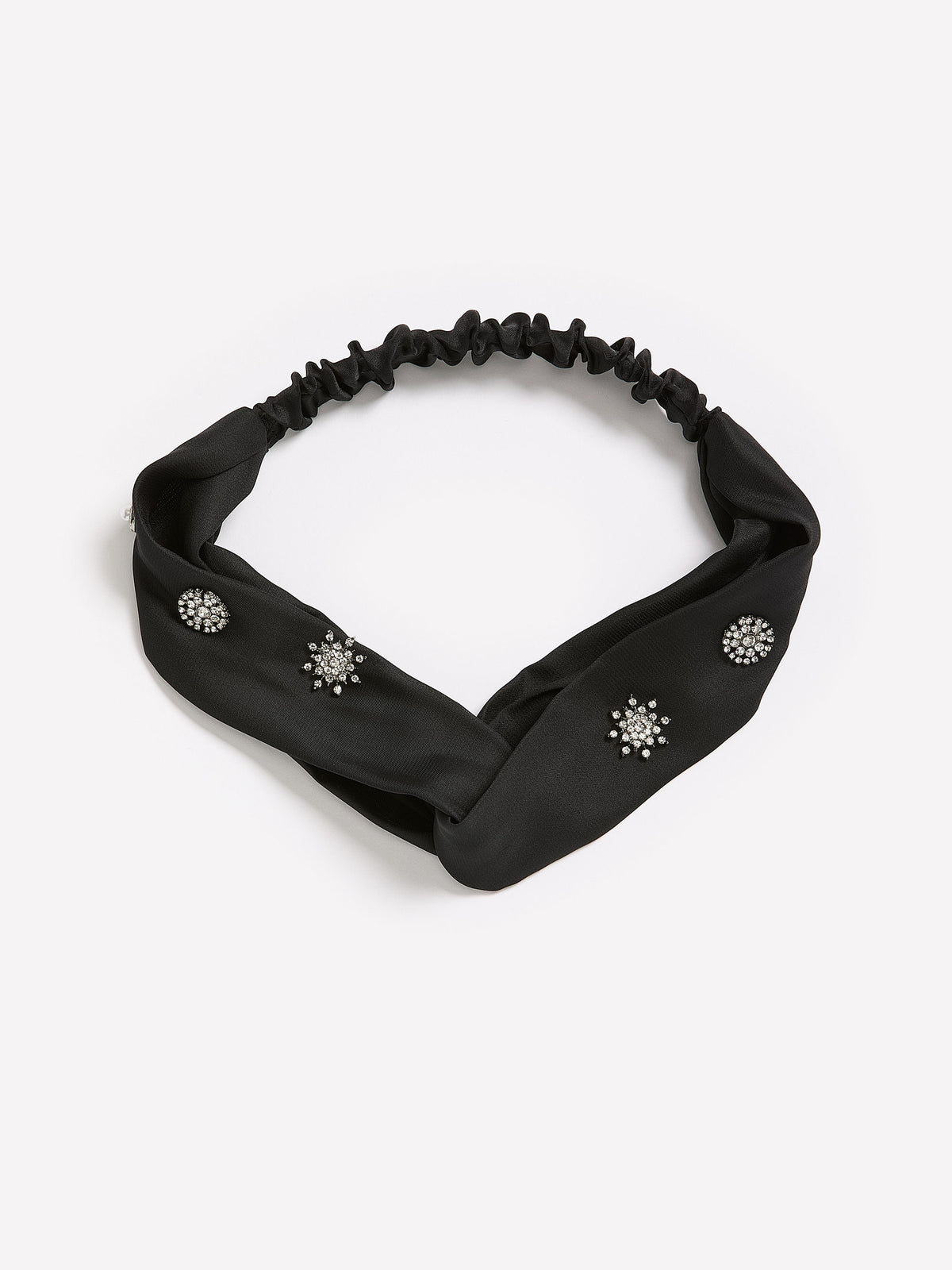 Black Crisscross Embellished Hair Headband