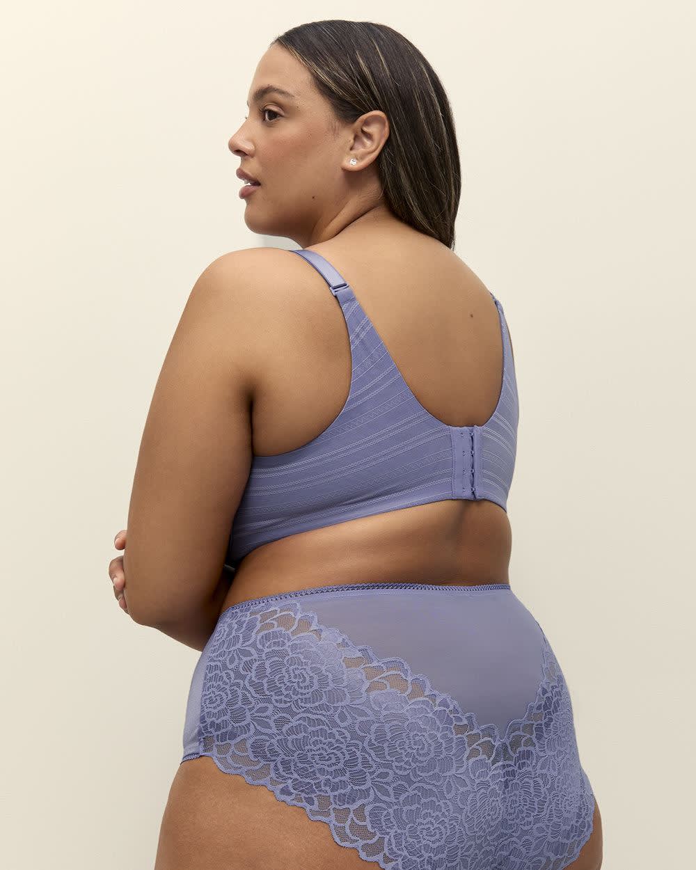 Soutien-gorge pigeonnant en maille rayée, avec armatures - Déesse Collection