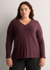 Responsible, Slight Swing Henley Rib Knit Top