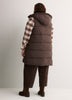Long Hooded Faux-Fur Lined Vest
