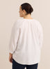 Cotton A-Line Notch-Neckline Blouse