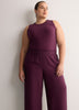 Woven Wide-Leg Slip-On Cropped Pant