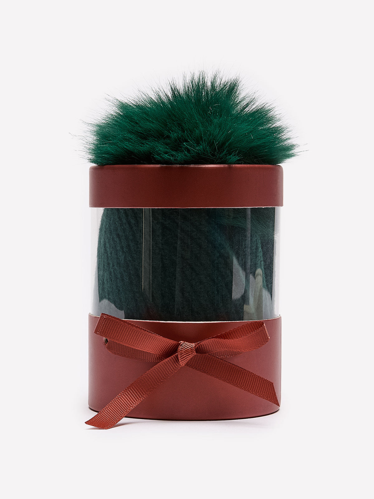 Scalloped Knit Beanie with Pompom