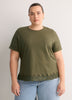 Straight-Fit Short-Sleeve Crew-Neck T-Shirt with Lace Hem