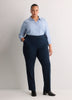 Petite, Navy Curvy Straight-Leg Savvy Pant