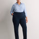 Petite, Navy Curvy Straight-Leg Savvy Pant
