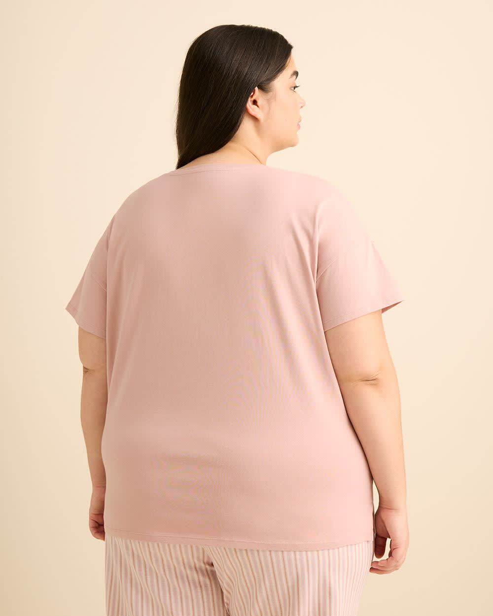 T-shirt de pyjama à manches courtes avec broderie, coupe carrée - ti Voglio