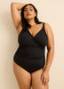 Black Wrap One-Piece Swimwear
