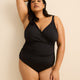 Black Wrap One-Piece Swimwear