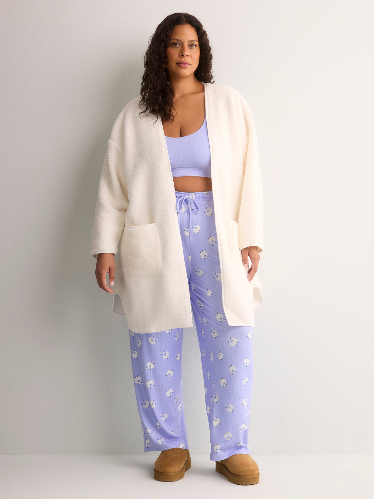 White Sherpa Open Cardigan - tiVOGLIO