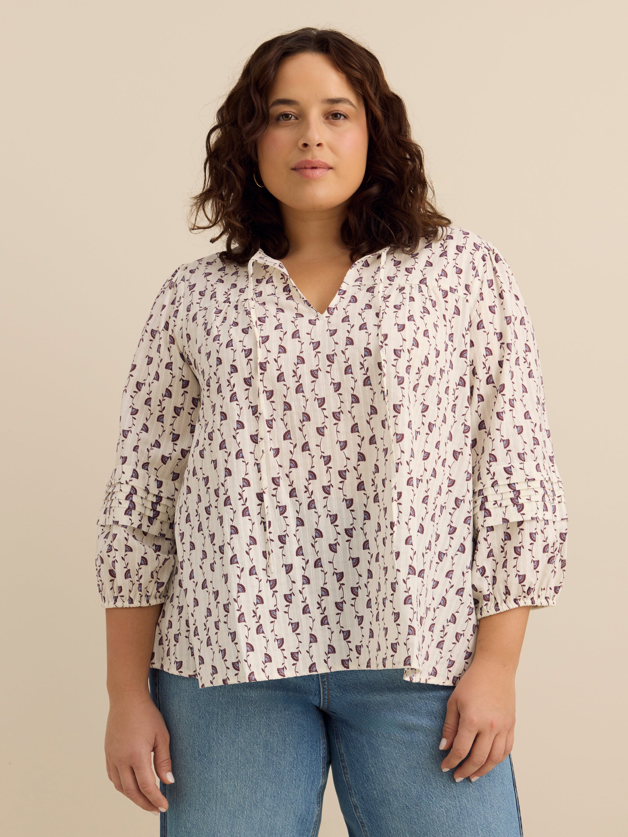 Blouse en coton avec manches ballon