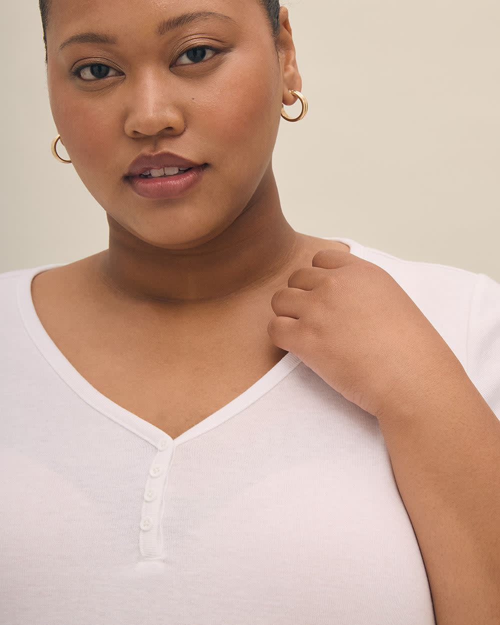 T-shirt côtelé, coupe girlfriend - Essentiels PENN.