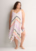 Striped Sharkbite V-Neck Cover-Up Dress