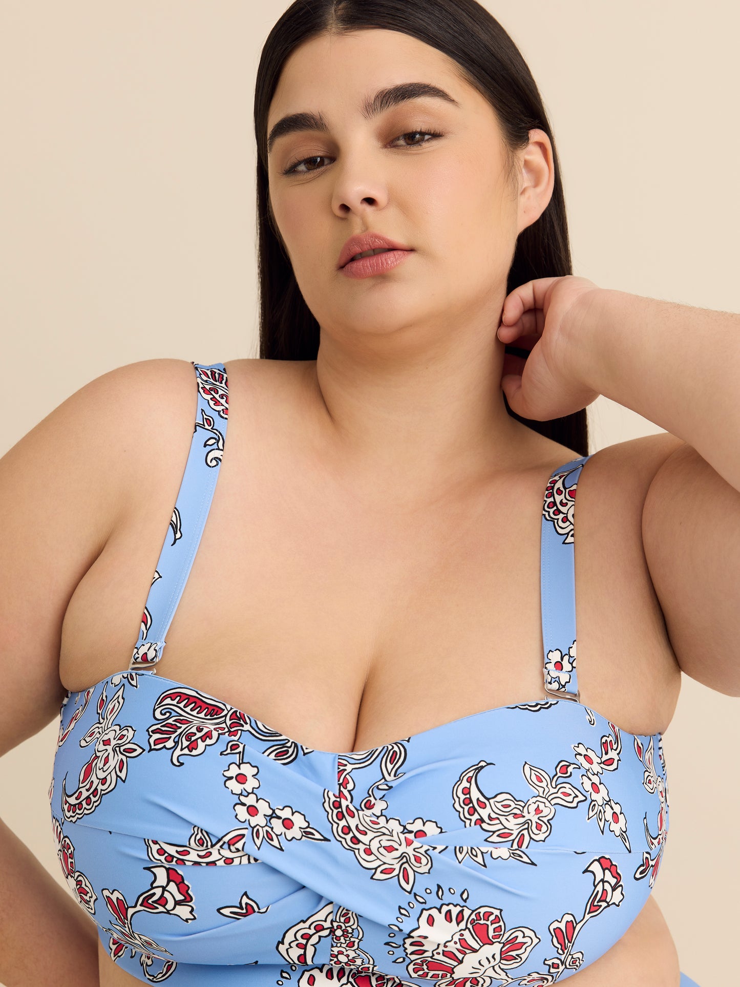 Bandeau Bikini Top with Twisted Front