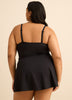 Black Swimdress with Side Waist Tie