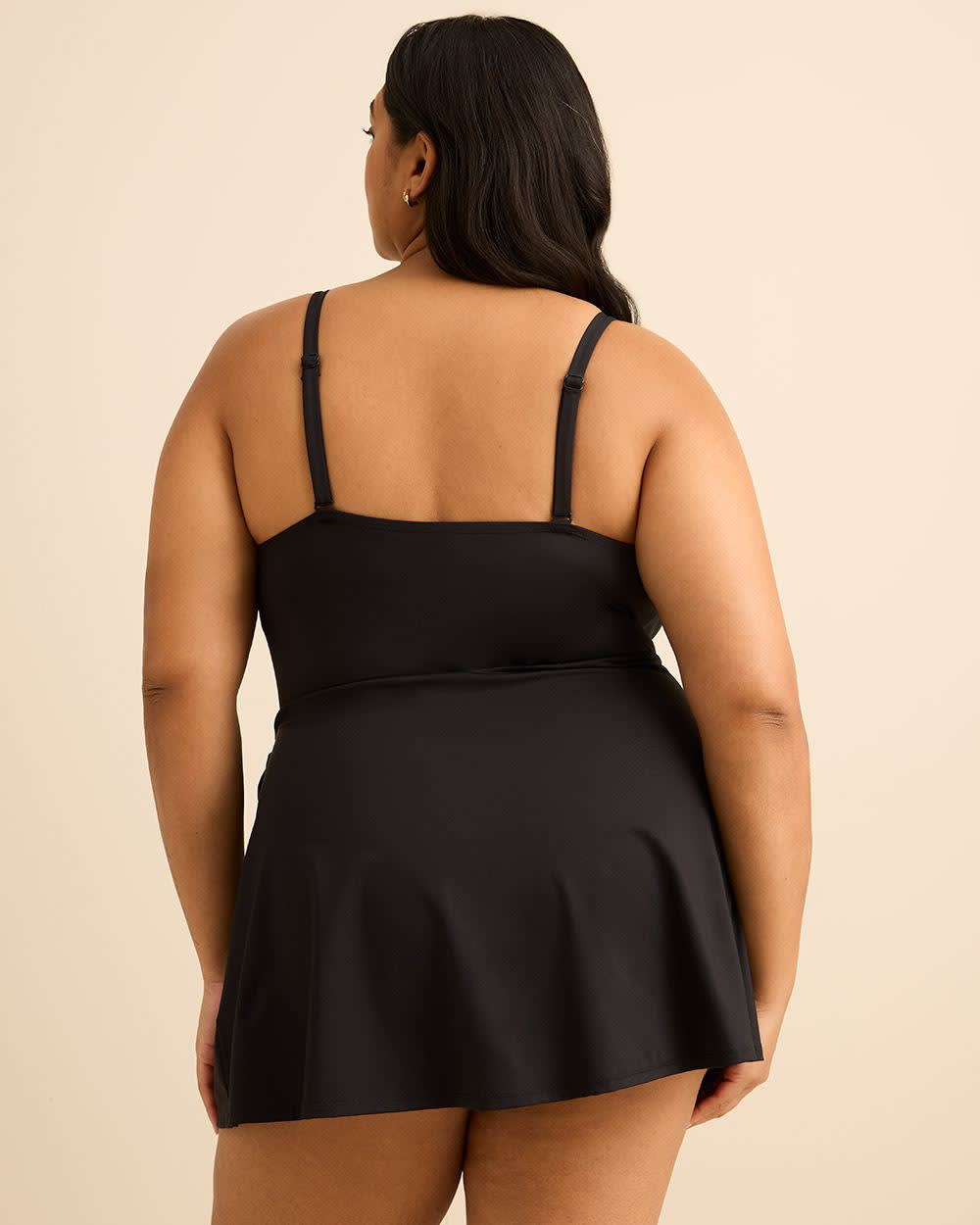 Black Swimdress with Side Waist Tie