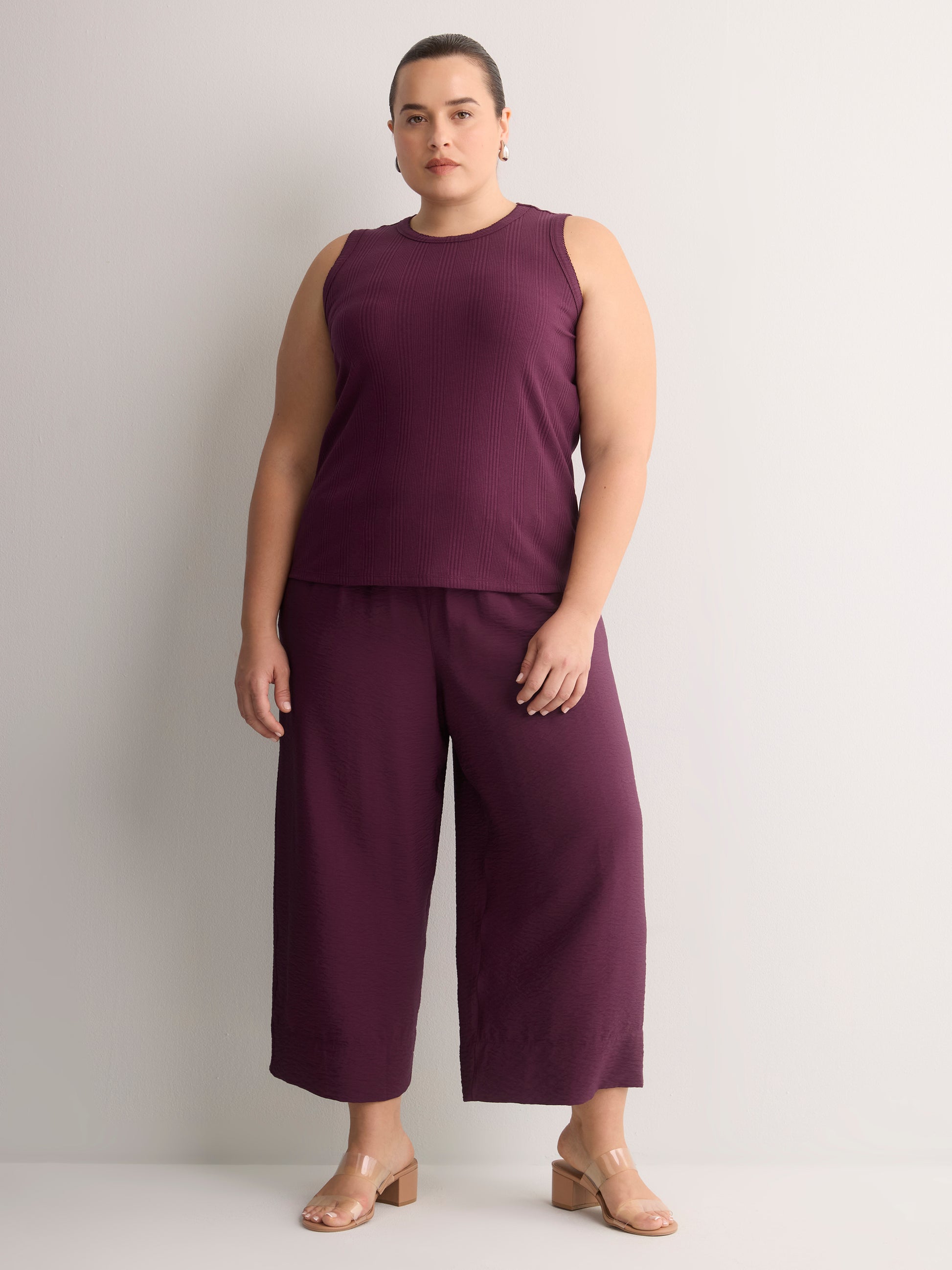 Ribbed Knit Fitted Tank Top