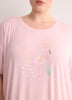Responsible, Lilac Short-Sleeve Sleepshirt with Flamingo Print