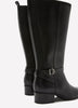 Botte haute en faux cuir Diona avec harnais à la cheville, pied large