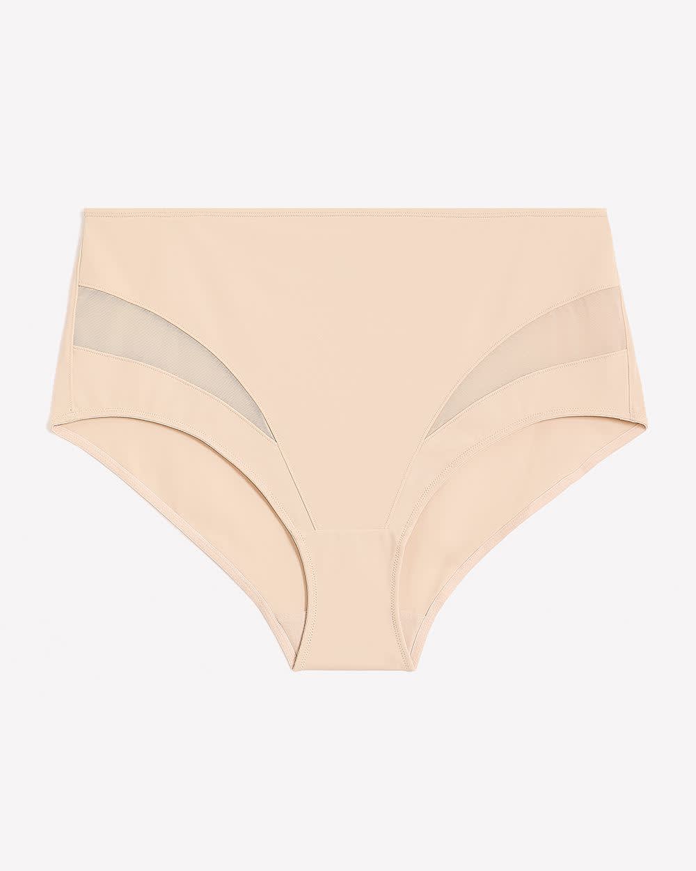 Culotte à maintien léger en microfibre avec insertions en mailles - Déesse Collection