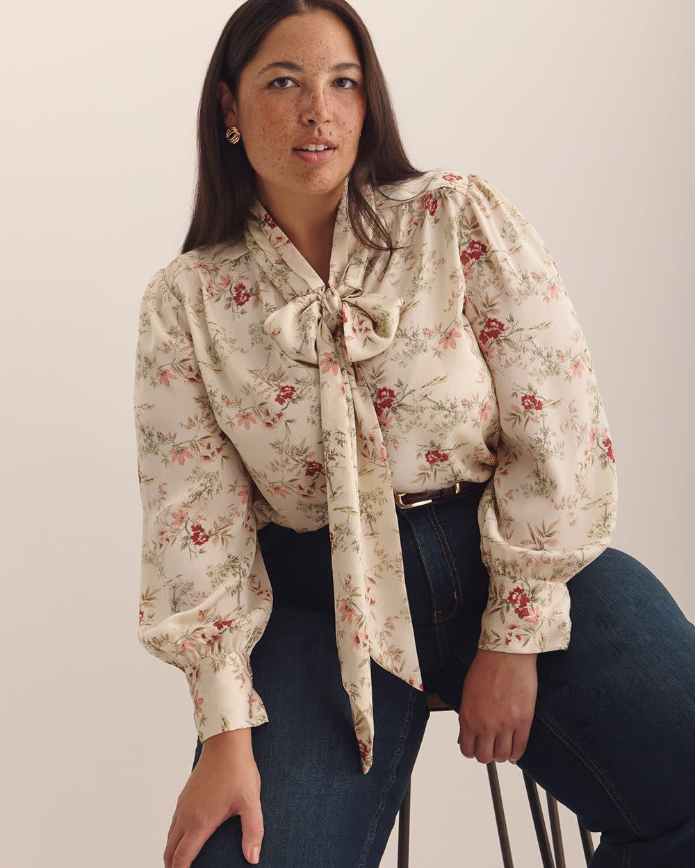 Feminine Scarf Blouse - Addition Elle