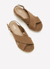 Extra Wide Width, Criss Cross Faux Suede Espadrille Wedge Sandal
