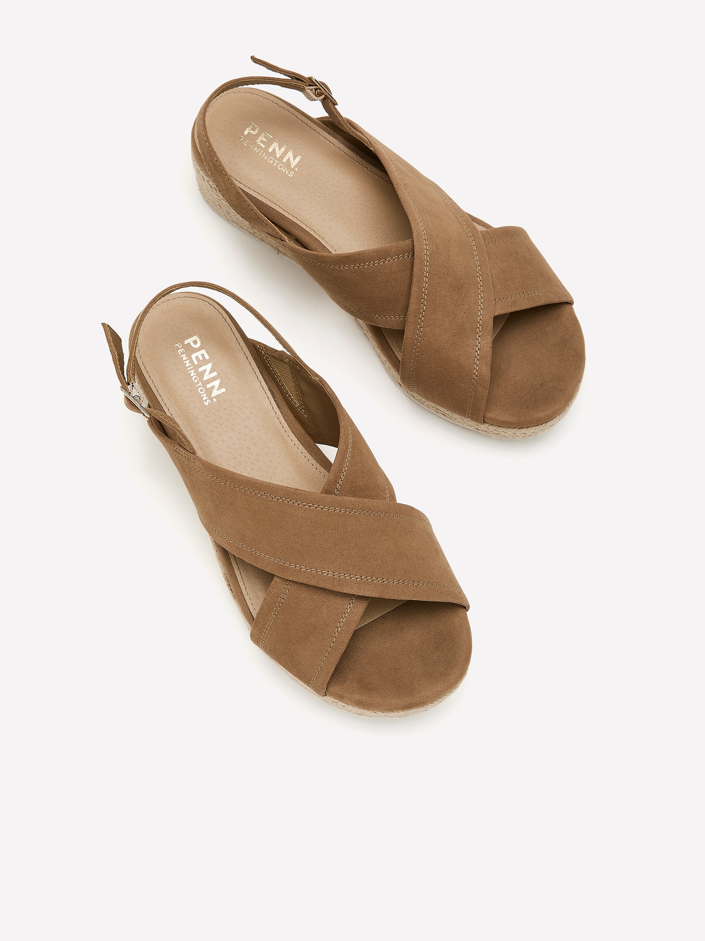 Extra Wide Width, Criss Cross Faux Suede Espadrille Wedge Sandal