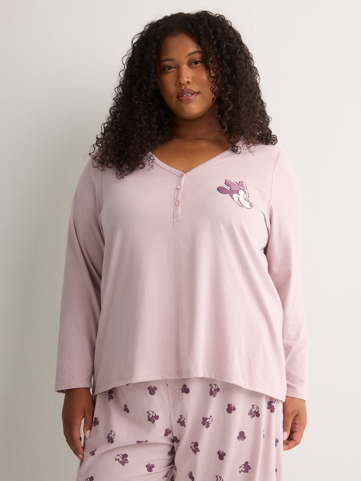 Minne Mouse Henley Pyjama Top - Disney