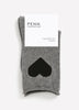 Grey Crew Socks with Heart Placement Print