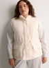 Beige Sherpa Cinched-Waist Vest - Active Zone