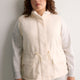 Beige Sherpa Cinched-Waist Vest - Active Zone