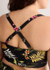 Black Floral Crop Bikini Top