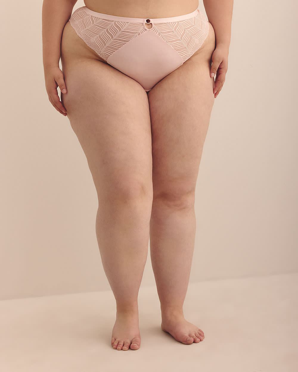 Culotte tanga en satin avec dentelle - Déesse Collection