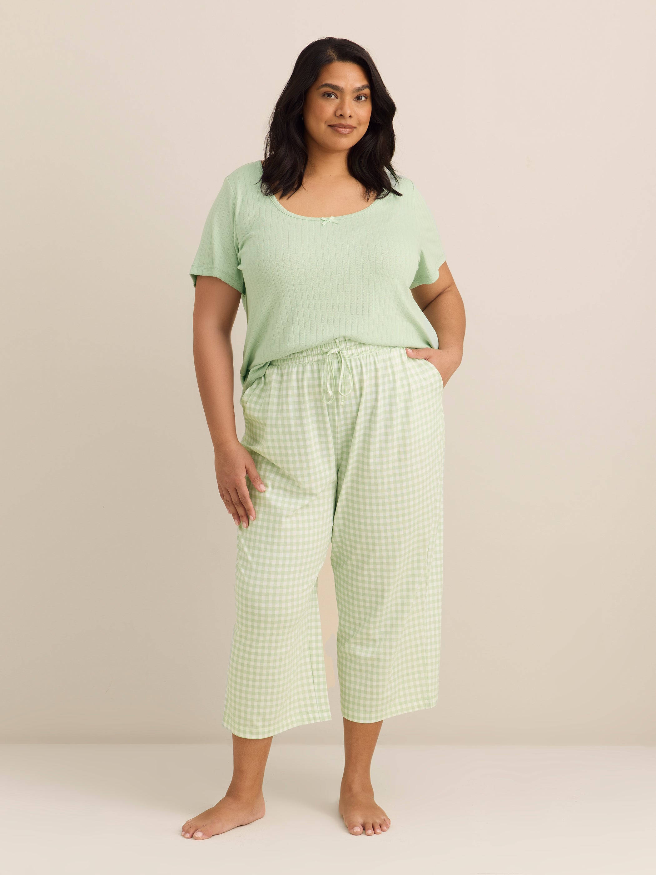 Straight-Leg Pyjama Capri Pant - ti Voglio