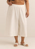 Linen Blend Cropped Wide-Leg Pant