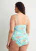 Shirred Bandeau Underwire One-Piece Swim Suit - Bleu by Rod Beattie
