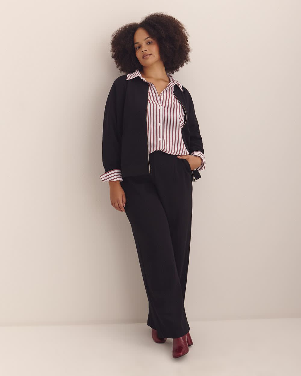 Responsible, Petite, Essential Ponte de Roma Wide-Leg Pant