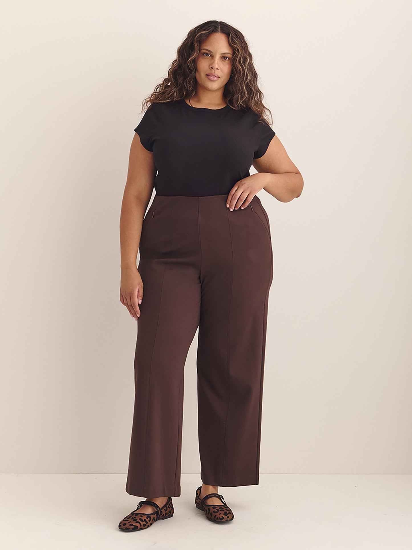 Responsible, Petite, Essential Ponte de Roma Wide-Leg Pant