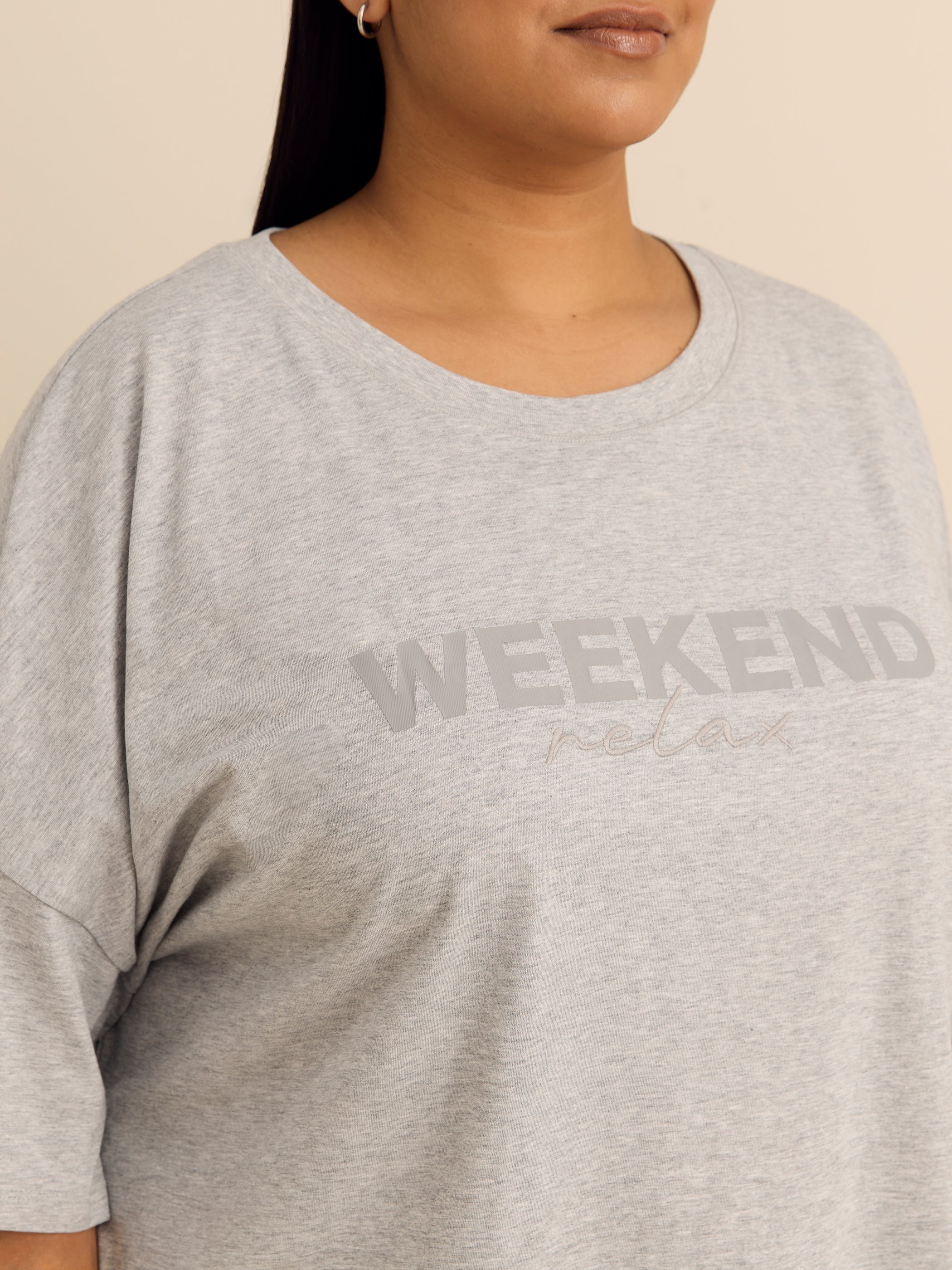 Heather Jersey Knit Short-Sleeve Top - ti Voglio