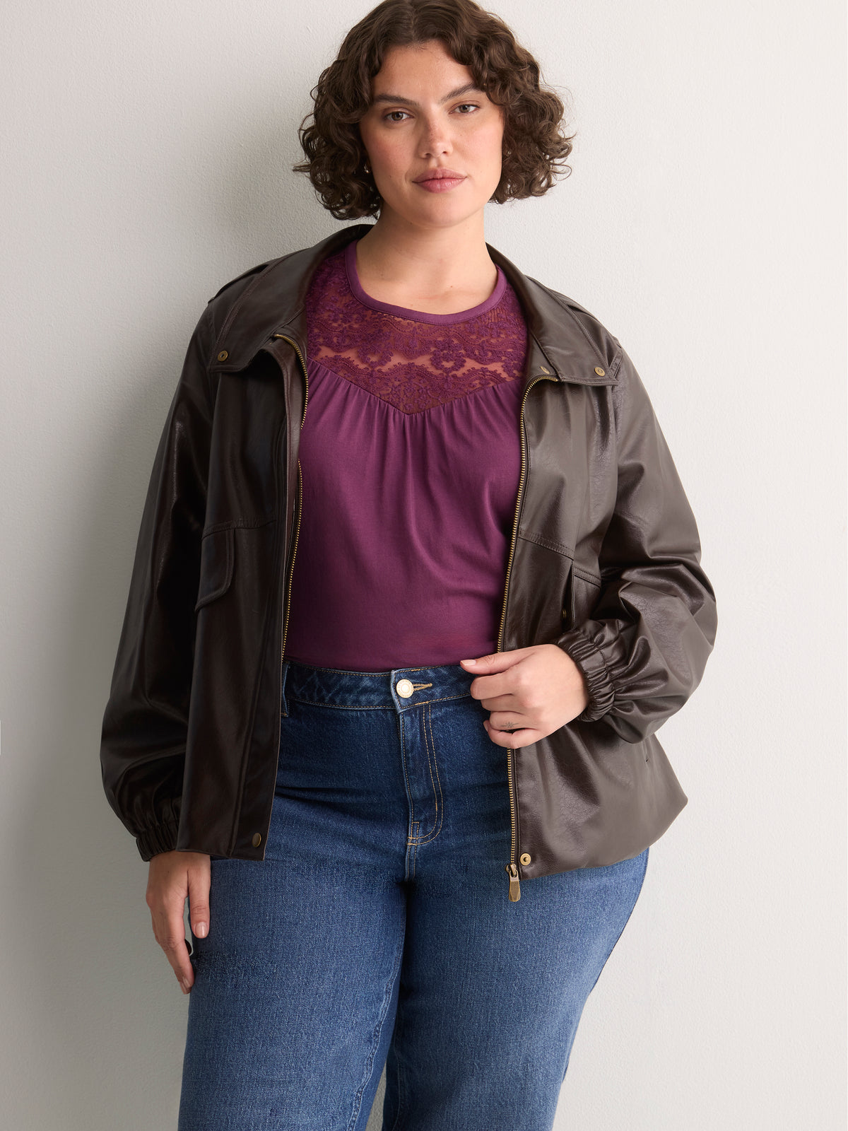 Slight Swing Top with Embroidered Yoke