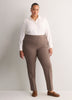 Petite, Brown Slim-Leg Savvy II Pull-On Pant