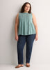 Sleeveless Swing Pintuck Knit Top