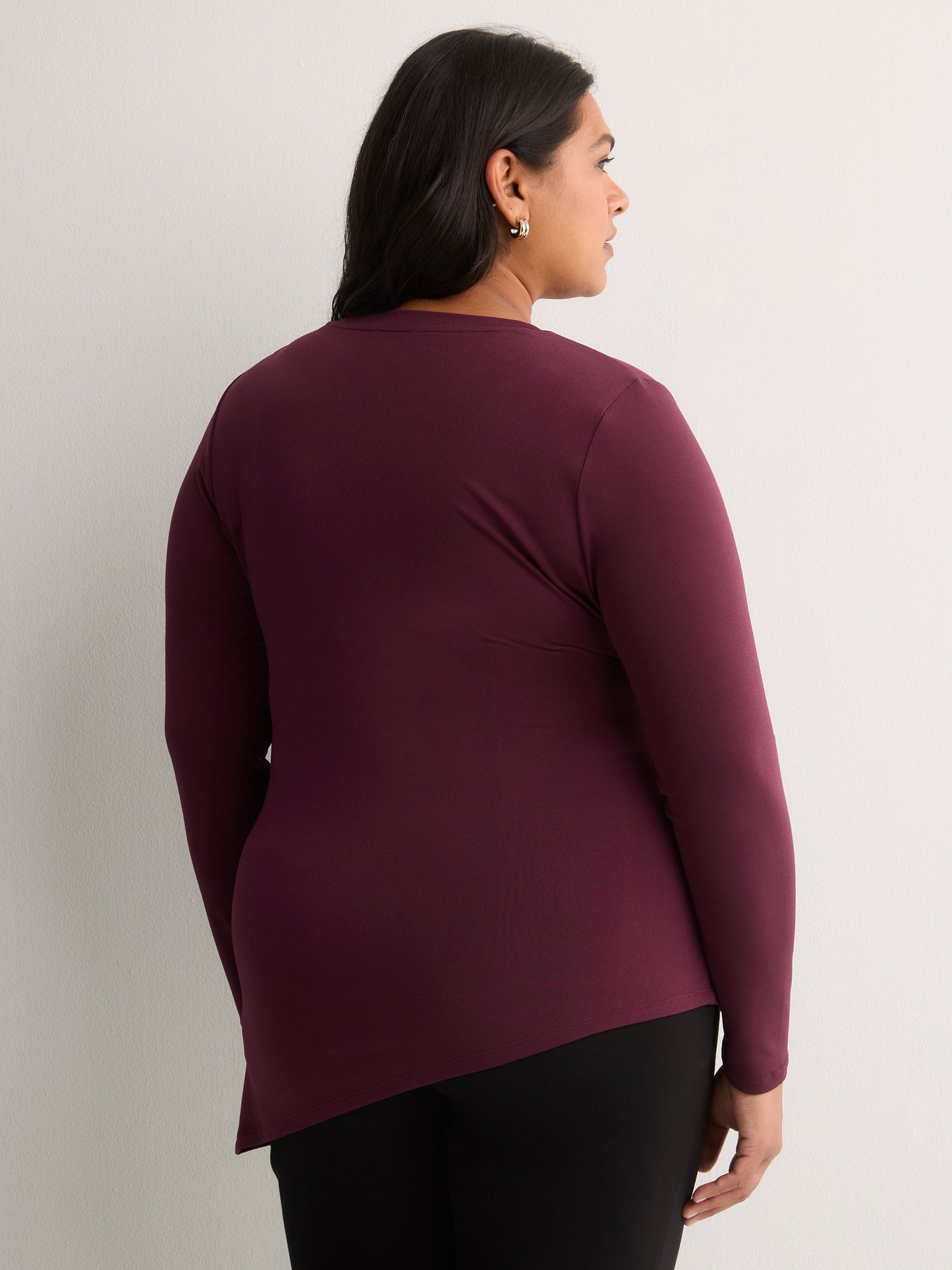 Asymmetric Ruched Knit Shirt
