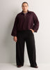 Dark Balloon-Hem Bomber Jacket