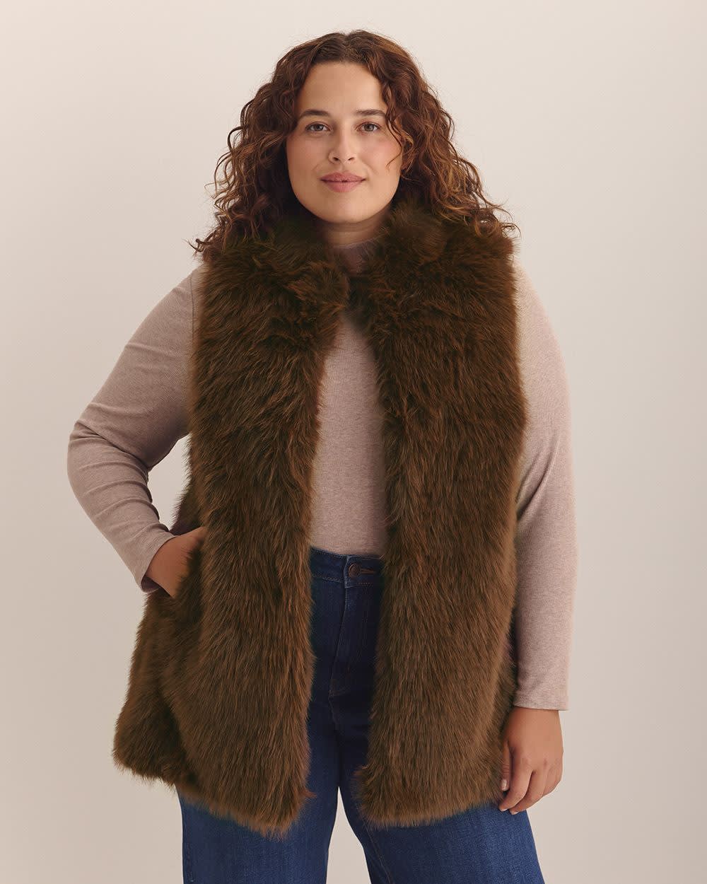 Long Faux-Fur Vest